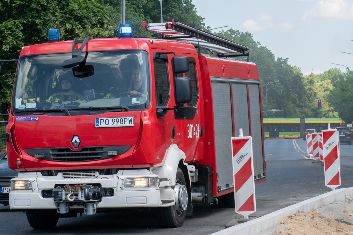 Pożar tramwaju. Wstrzymano ruch w mieście