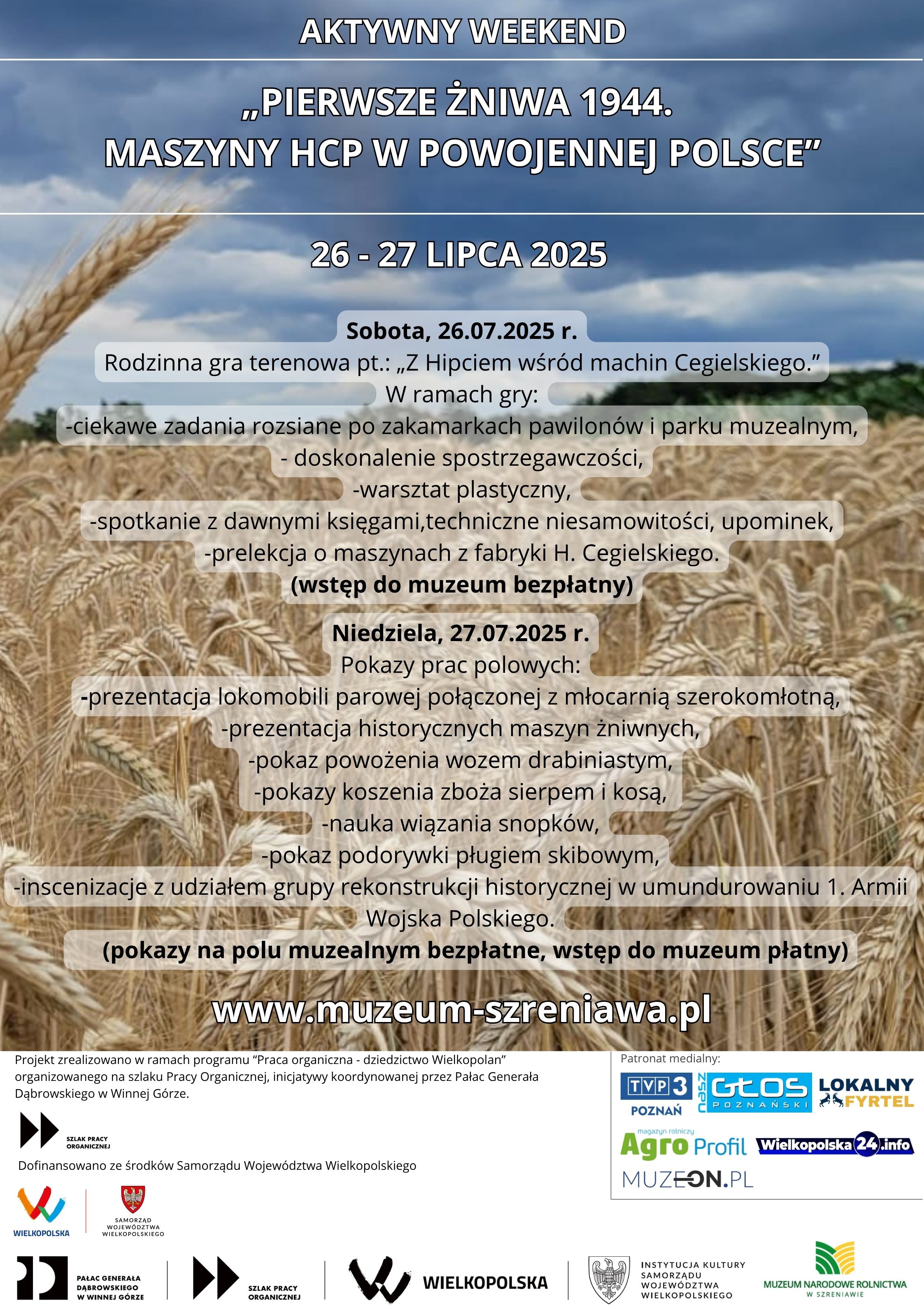 Żniwa jak dawniej i gra z Hipciem. Muzeum w Szreniawie zaprasza na wyjątkowy weekend