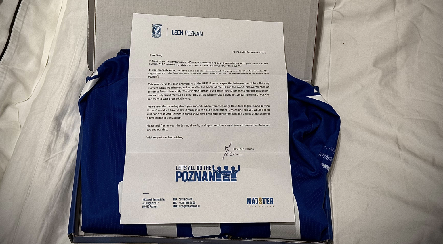 „Poznań” wrócił na salony. Lech podziękował Noelowi Gallagherowi z Oasis