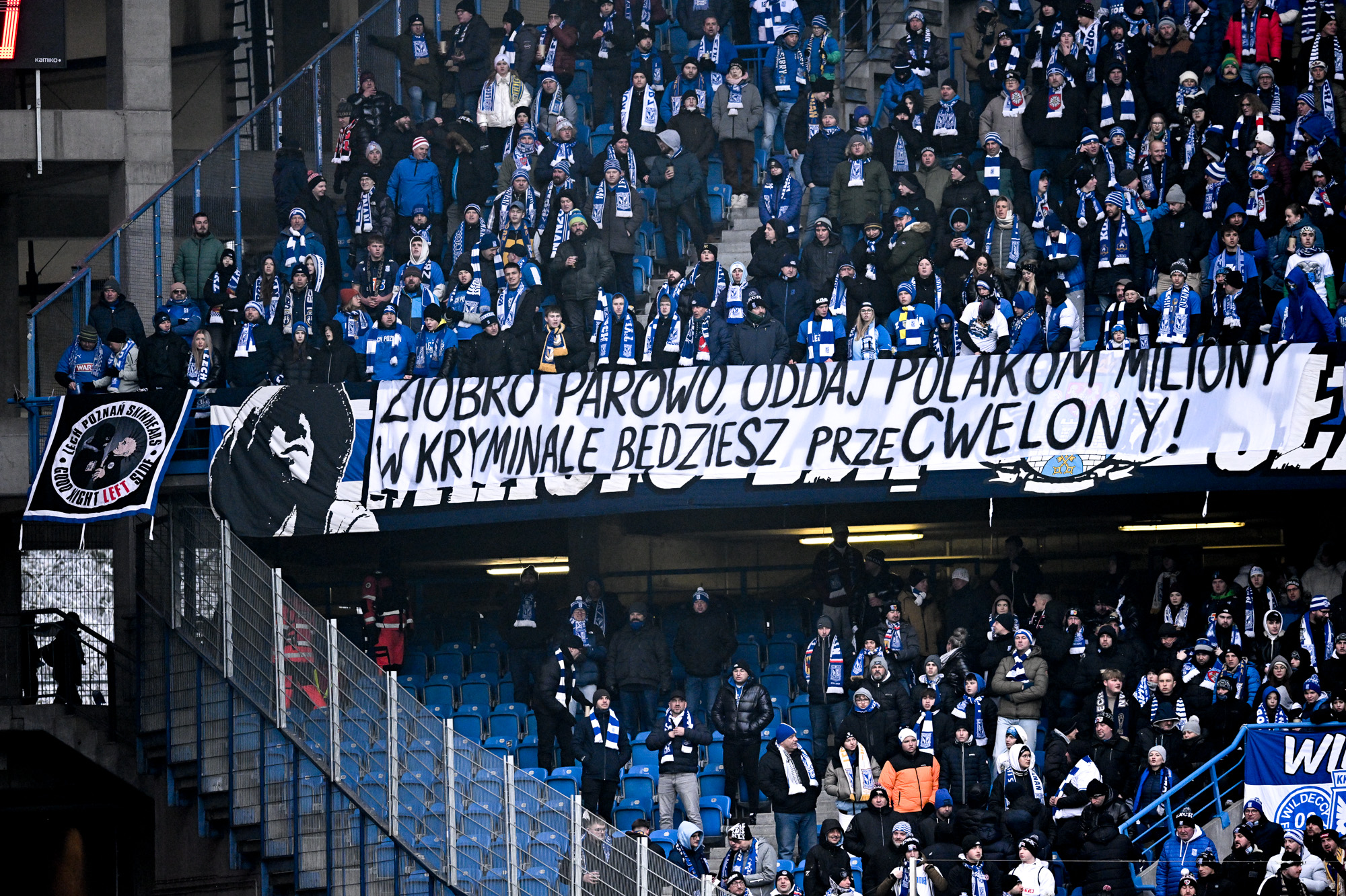Kontrowersyjny transparent o Ziobrze na meczu Lecha. Fani nie przebierali w słowach